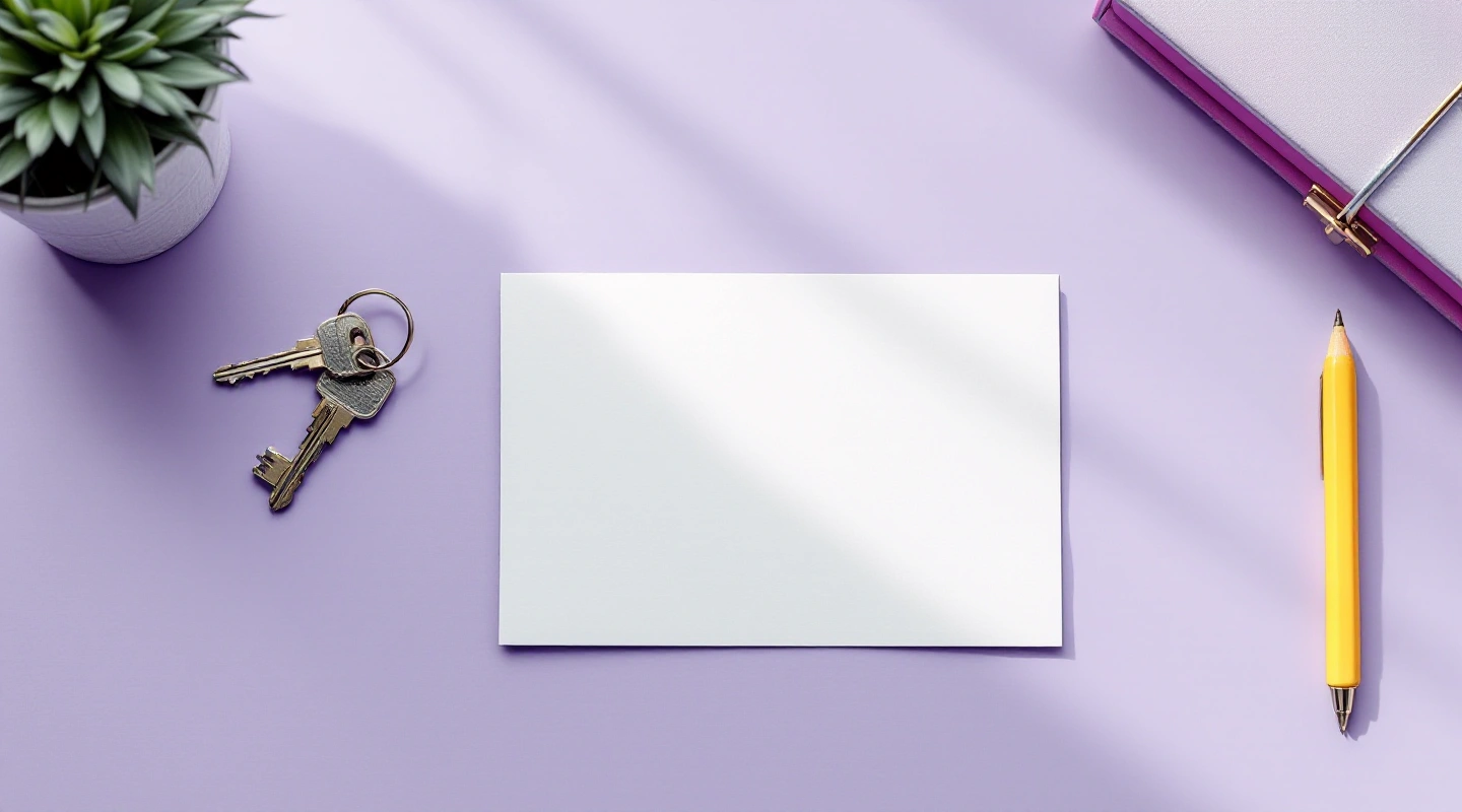 Rental keys beside orderly office paperwork