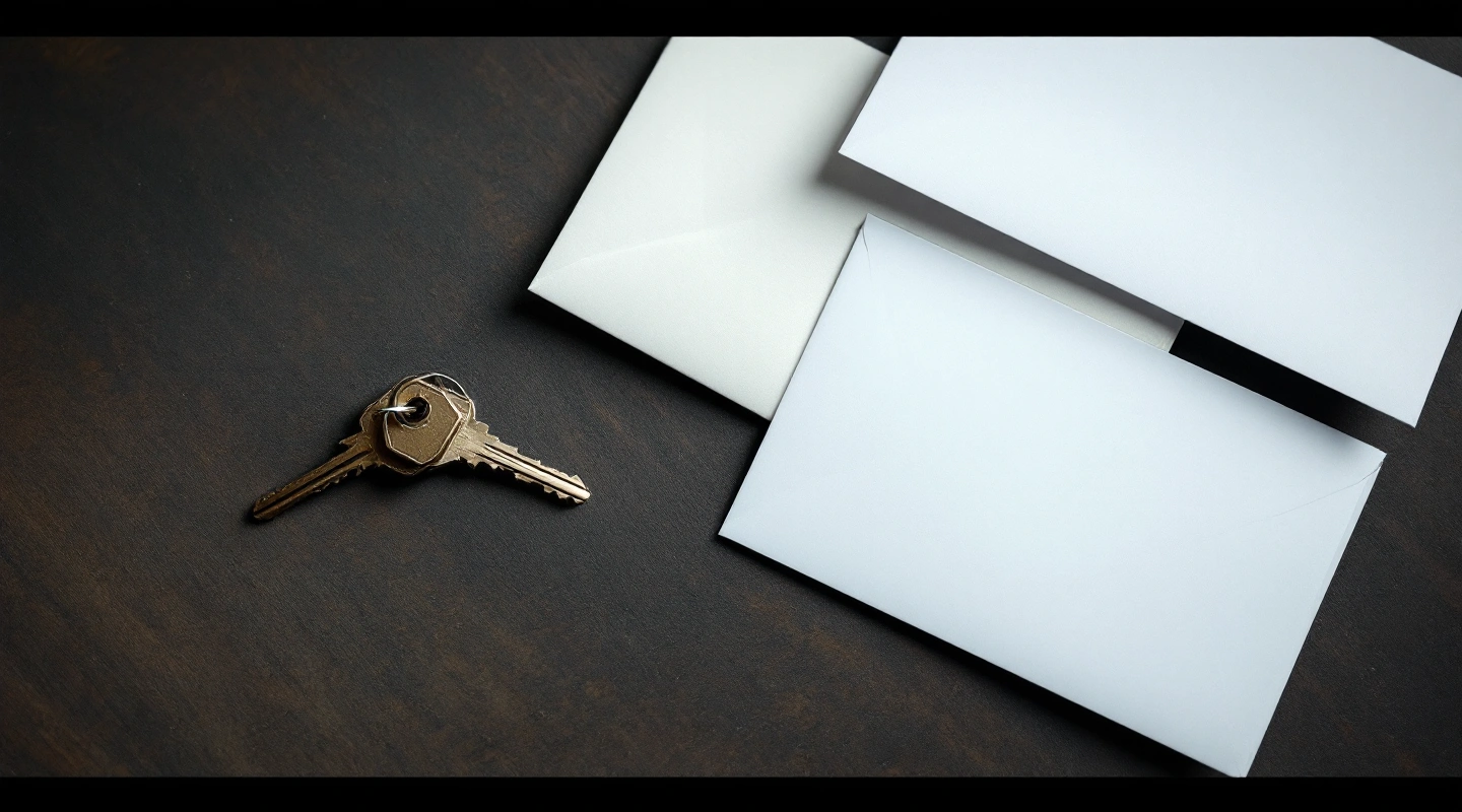 Rental keys beside orderly office paperwork