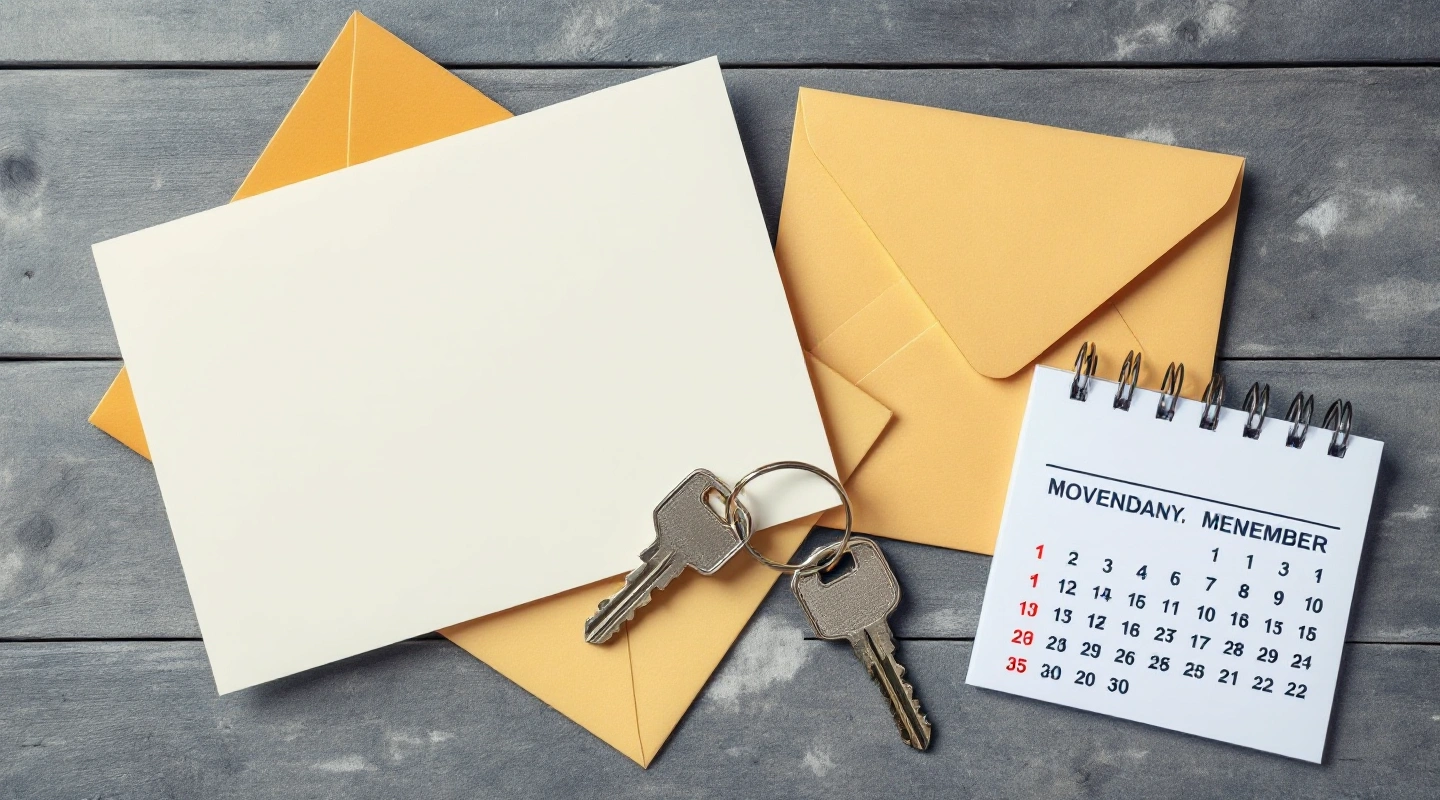 Rental keys beside orderly office paperwork